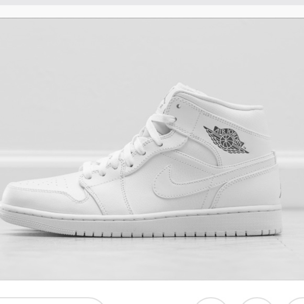All white Jordan 1s